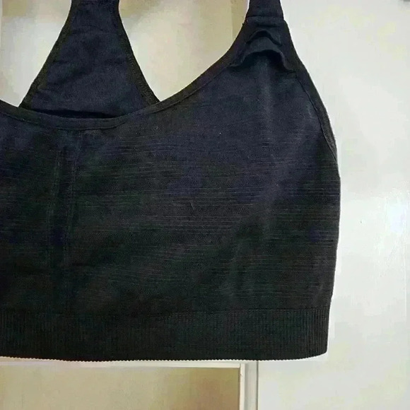 Athleta Black Racerback Sports Bra Medium Exercise Workout Athletic Loungewear - Picture 3 of 5